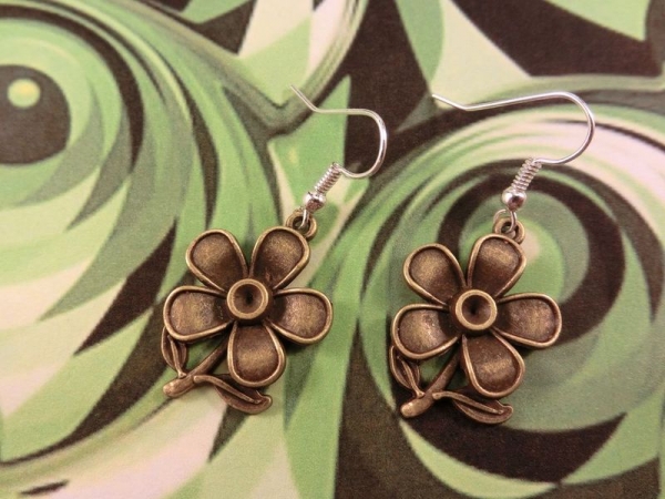 Blumen Ohrringe Vintage Optik Flower Blüte